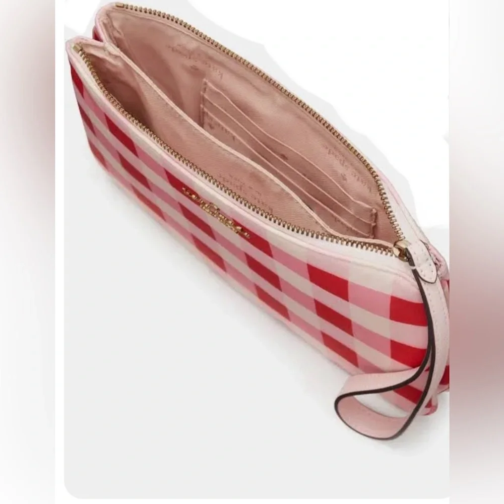 Kate Spade NEW YORK Red & Pnk Plaid Wristlet, NWOT, NEVER USED!!! Authentic